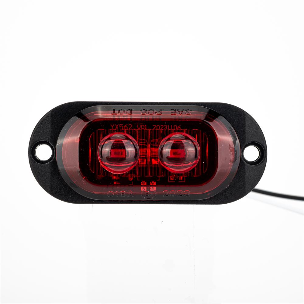 4 Stück Seitenmarkierungsleuchte Rot LED-Linse Bootsanhängerleuchten 12V 24V LKW-Leuchten Außenbegrenzungsleuchten