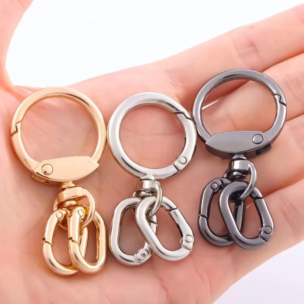 2 PCS Connector Clasps Metal Swivel Clasp Clips Spring Ring Hook Rings O-ring Buckle Keychain Keys Management