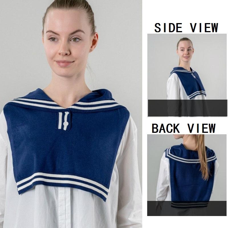 New Fashion Knit Scarf Cute Neck Warmer Circle Fake Collar False Collar Women Navy Style Detachable Collar For Women