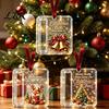 Transparent Acrylic Money Holder 3 Pcs Christmas Cash Gift Ornament, for Cash, Clear Santa Snowman Ornaments Xmas Tree Hanging Decoration, Holiday