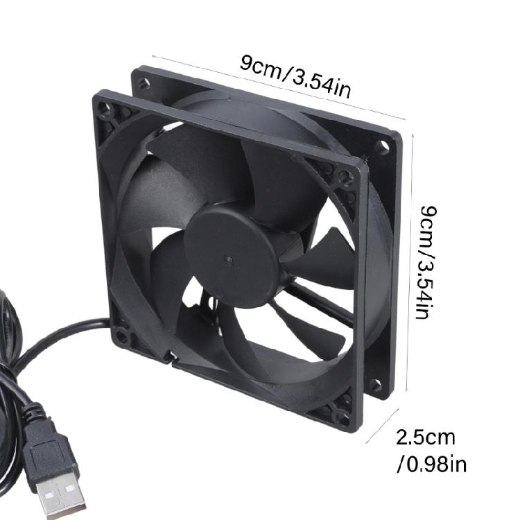 Energy Efficient 90mm USB Cooling Fan 5V Silents Operation for LED Lighting Air Purifier Electronics