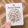 Dress Brooch Faux Pearl Rhinestone Flower Brooch, Retro Lapel Pin for Oxidation Resistant Wedding Party Bridal Shower, Women Girls Clothing