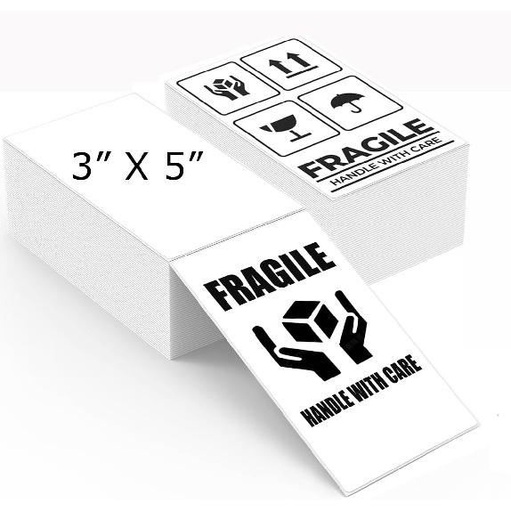 4" x 6" Thermal Labels, Fanfold Shipping Labels with Permanent Adhesive, White Printable Label Stickers for Barcodes, Addresses, Compatible with