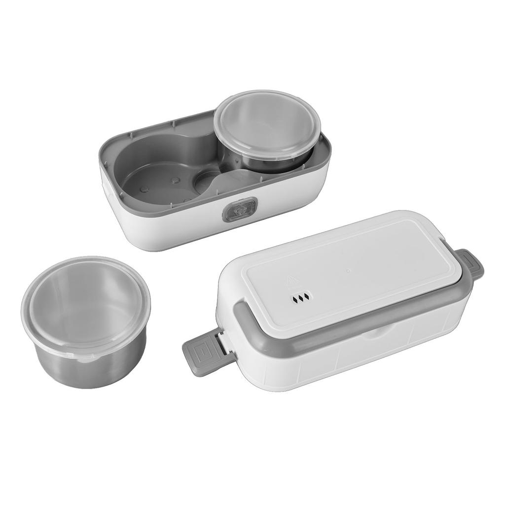 Electric Lunch Box Gray 1.2L Heat Preservation Anti Scald Food Grade Stainless Steel Cooking Lunch
