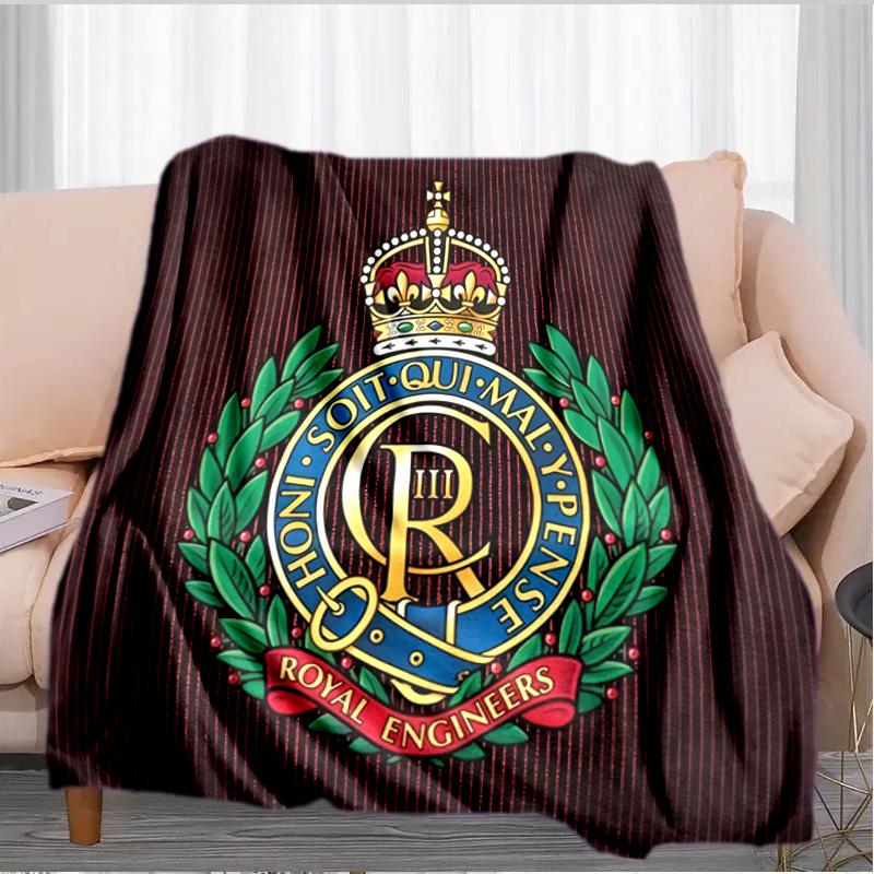 Königliche Pioniere Wappen Emblem Decke Geeignet für Sofas, Betten, Büros und Camping - Perfektes Geschenk für Halloween Weihnachten