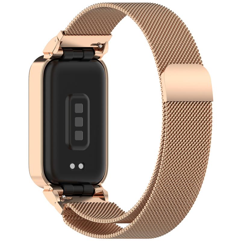 Strap For Mi Band 9 Active Bracelet Wristband for Redmi Band 3 Stainless Steel Metal Watch Band