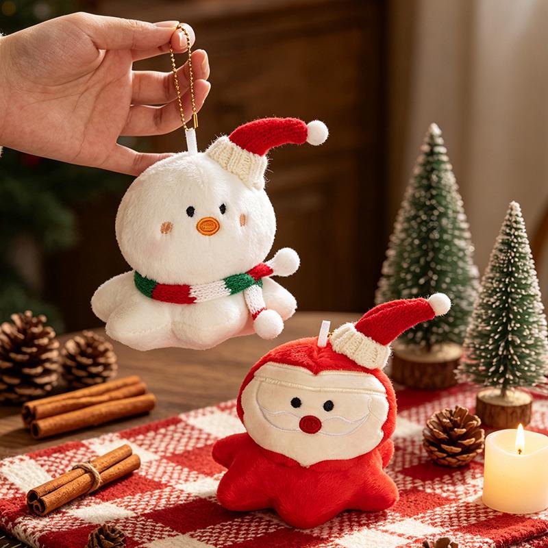 Neue Oktopus-Serie Weihnachts-Stoffpuppen: Niedliche Schneemann- & Lebkuchenmann-Dekorationen, Taschenanhänger, Festivalgeschenke