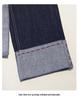 Women's Dark Blue Spliced High-Waisted Straight-Leg Slimming Jeans - Spring & Autumn 2024