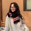 Korean Version of Fair Island Knitted Scarf Women's Thickened Winter Fashion Retro Neck Protection Warm Cover Bag Head Wool Hat Tide