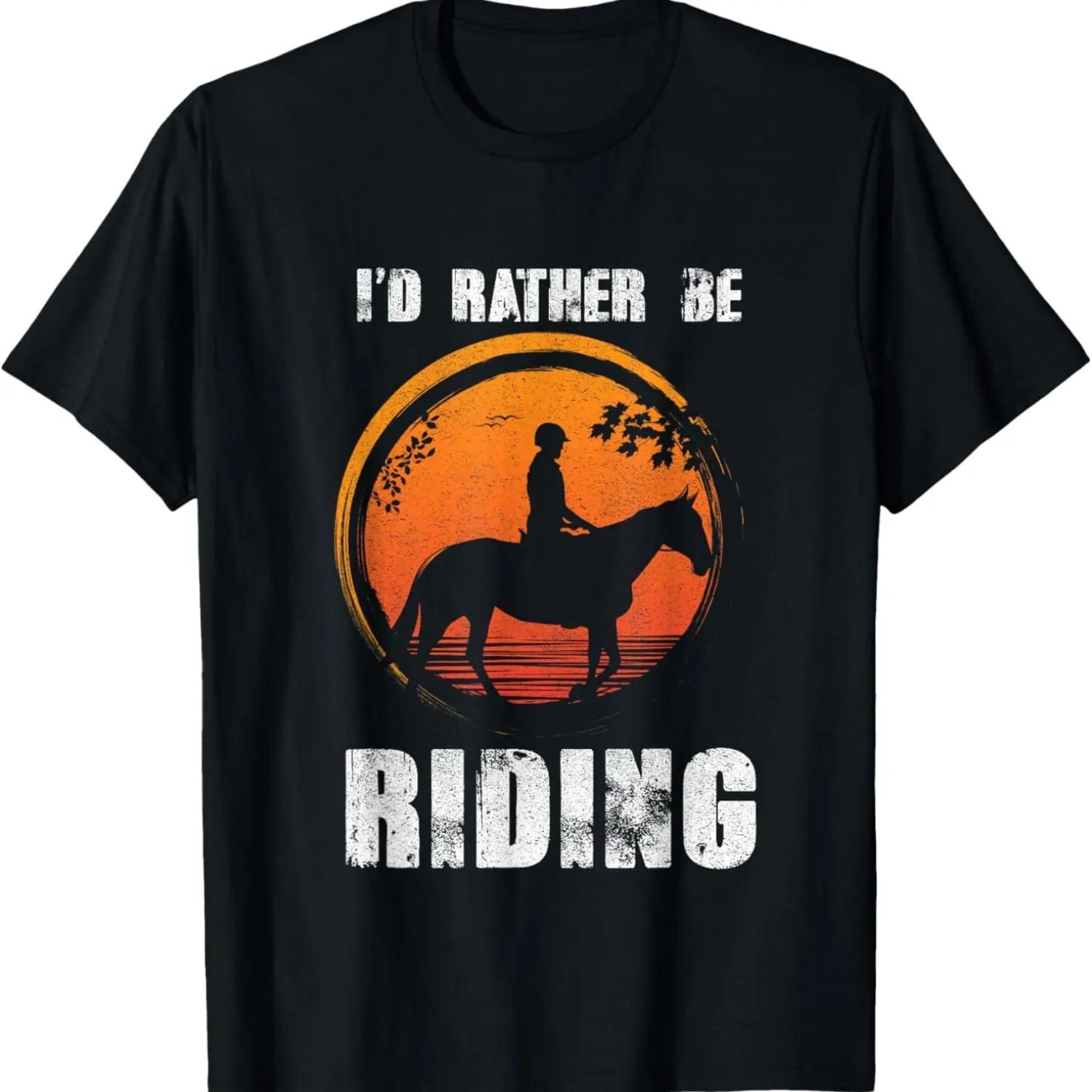 Just A Girl Who Loves Her Horse Retro Sunset Silhouette Gift T-Shirt S