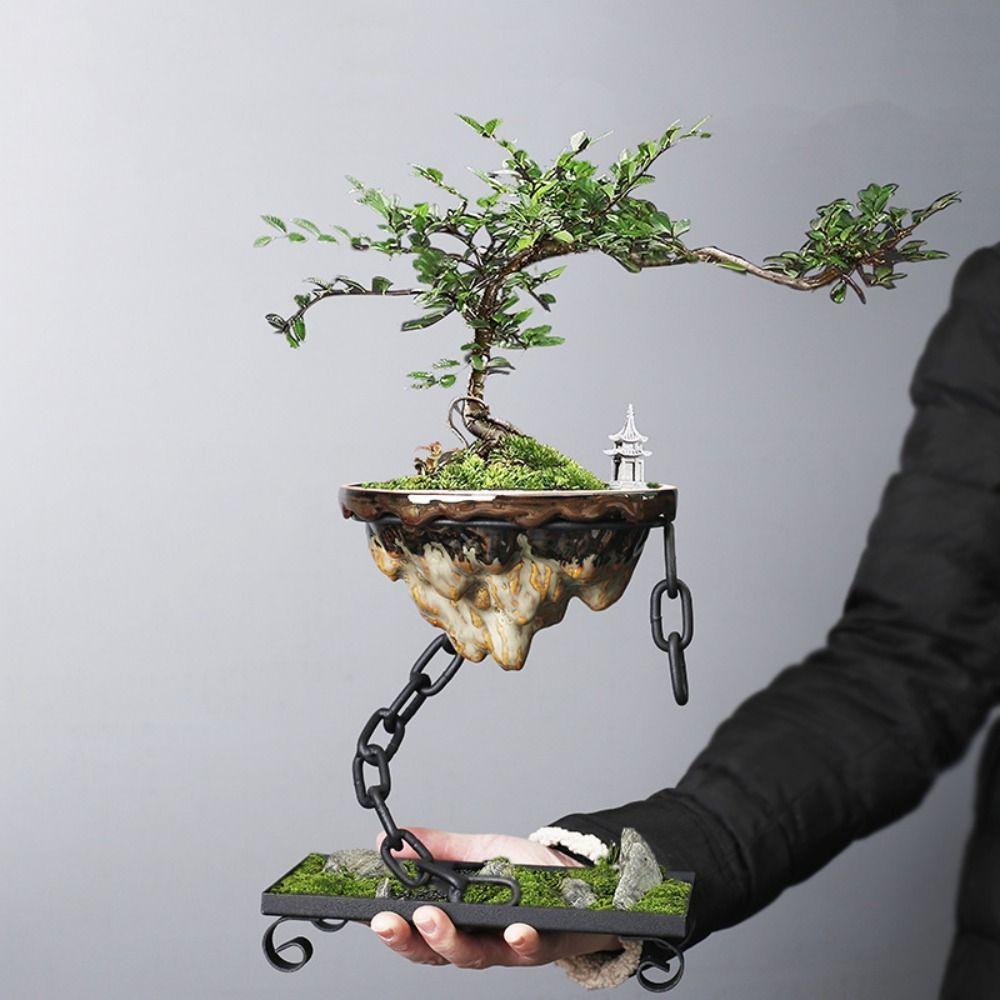 Basin Modern Bonsai Pot Hanging Iron Succulent Planter Pot Corrosion Resistance Fashion Rockery Ornament Office