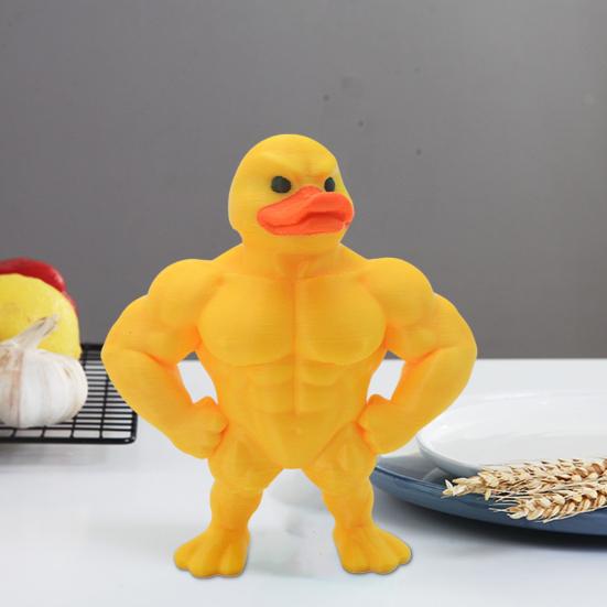 Muscle Duck Figurine Cartoon Duck Statue Animal Sculpture Home Office