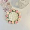 Diy Rose Bouquet Coaster Material Kit Handmade Crochet Flower Placemat Cupmat Home Desktop Potted Plant Ornaments Gift