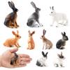 Simulated Wild Animal Model Rabbit Solid Plastic Toy Boutique Animal Cake Ornament Doll