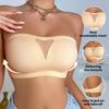 Plus Size Non Slip Strapless Bandeau Bra For Large Bust Detachable Shoulder Straps