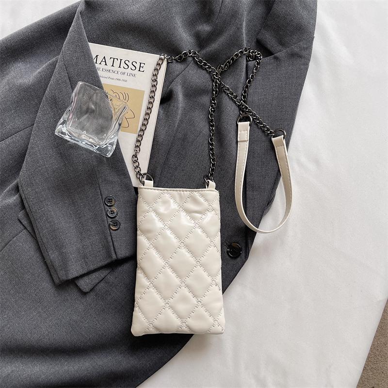 Borsa per Cellulare Teschio da Donna a Rombetti con Catena a Spalla Crossbody