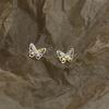Elegant Zircon Butterfly Studs Earrings Featuring Colorful Stones for Fashionable Women and Everyday Casual Wear