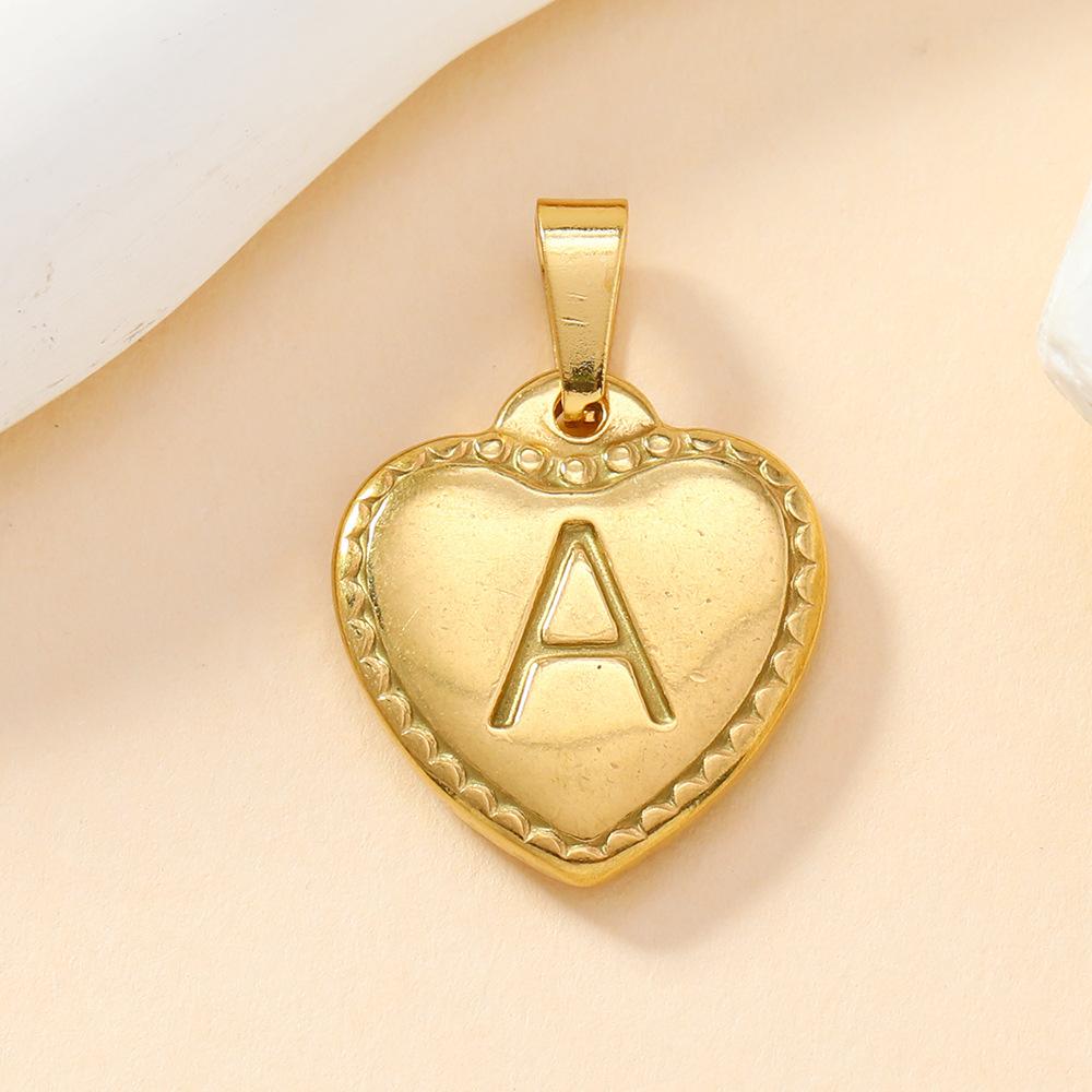 316L Stainless Steel Initial Necklace Letter Heart Pendant Chain For Women Jewelry Accessories