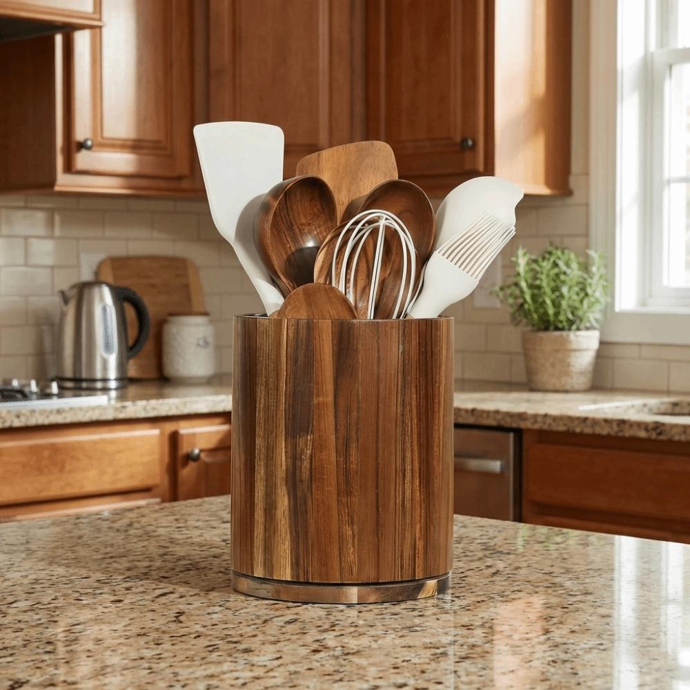 Farmhouse Style Kitchen Utensil Holder Wooden Chopstick Cage Utensil Storage Box  Chopstick Storage