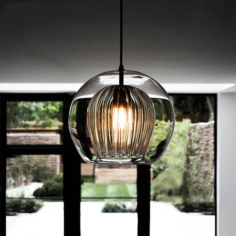 Modern Minimalist Jellyfish Glass Pendant Light Living Room Dining Room Kitchen Bedside Hanging Chandeliers Lighting Fixtures