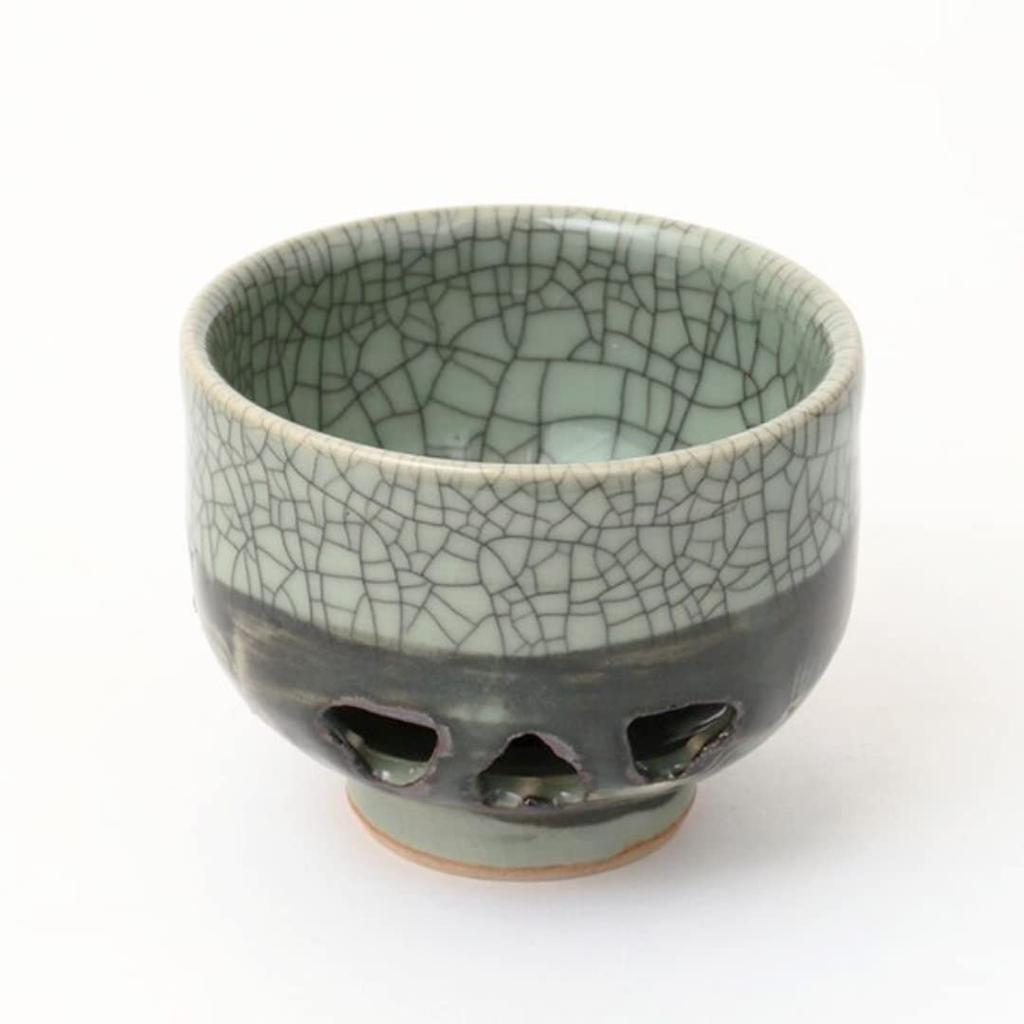 Ohori Soma Ware Matsunaga Kiln Double-Layered Sencha Bowl, Perfect As a Gift for a 60th Birthday, Stylish Teacup with Double Walls for Warmth