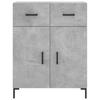vidaXL Sideboard Concrete Grey 69.5x34x90 Cm Wood-based Panel