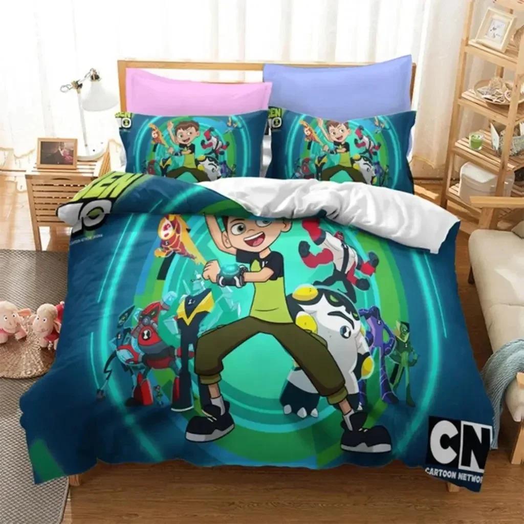3D Print Ben Alien Force 10 Teenage Hacker Bedding Set Boys Girls Twin Queen Size Duvet Cover Pillowcase Bed Kids Adult