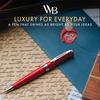 Wordsworth Black Ballpoint Pen in Red Lacquer Stunning Luxury Chrome Finish with Refillable A Perfect Gift Set for Men and & - Ink. Women. Refillable,