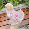 2026 Luxury Handmade Pet Dog Cats Clothes Fine Flower Embroidery Pink Blue Princess Dresses For Small Medium Dog Puppy Clothing