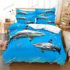 Shark Duvet Cover Set 3D Shark Jumping From Ocean Big Open Mouth Print Twin Bedding Set Double Queen King Polyester Quilt Cover3