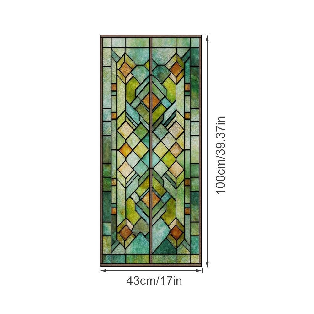 Static Cling Stained Glass Film Rainbow Pattern Static Cling Film  for Windows Doors Sidelight