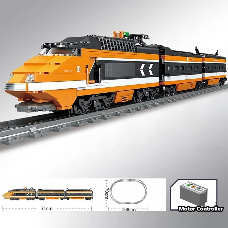 Technical City Power Train High-Tech Railway Track Building Blocks Subway Vehicle Assemble Bricks Toys Christmas Gifts for Childrens Kids Adult