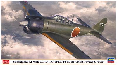 Hasegawa Mitsubishi A6M2b Zero Typ Trägerjäger Typ 21 341. Luftgruppe Plastikmodell 1/48