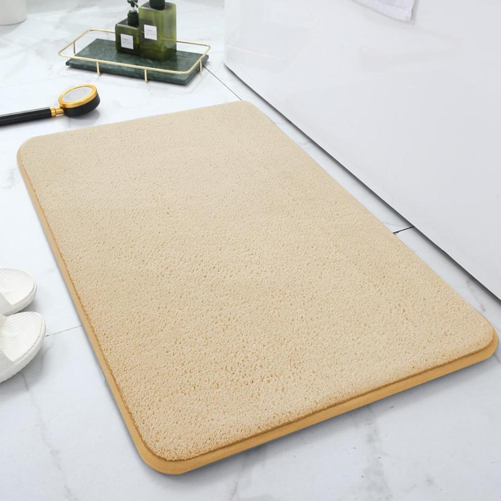 Fleece Engraving Bathroom Thickening Mat Bath Non-slip Carpets In Wash Basin Bathtub Side Floor Rug Shower Room Doormat Memory Foam 3D Pad