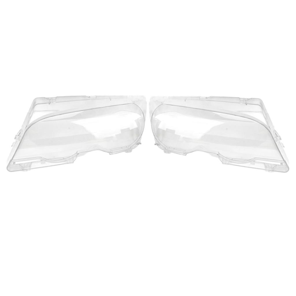 1 par klara strålkastarglasöverdrag Bil Vänster Höger ABS Strålkastare Klart Glasöverdragsskal för E46 2-dörrars 1999 till 2003