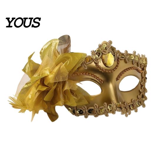 Venetian Style Mask Half Face Masquerade for Women, Mesh Flower Rhinestone Mask, Costumes Accessory Halloween Carnival Prom Ball Party Vintage