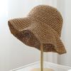 Internet celebrity crochet straw hat women's small fresh beach sunshade sun protection hat children's tide small brim bucket hat