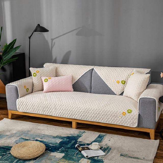 Plush-touch Sofa Cushion Four Seasons General Thickened Sofa Cushion Towel Cover Living Room Decoration Furniture Cushion 1 2 3 4 Seat