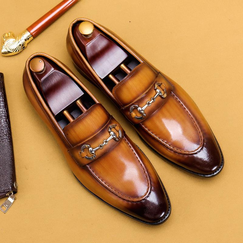 Pre-Sale: Men's Genuine Leather Pointed Toe Loafers - Business Casual Handmade Shoes