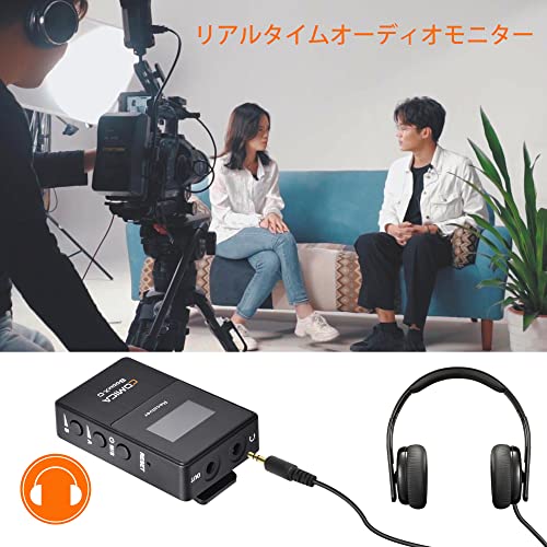 Comica BoomX-D2 Wireless Pin Microphone System, 48KHZ/16-Bit External Microphone, 200M Transmission Range, 2.4G Digital Wireless Microphone, Multi-Fun