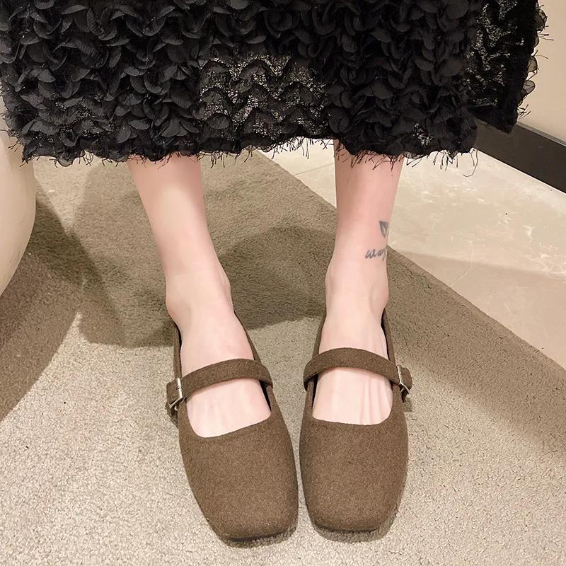 Spring Autumn New Women's Shoes Retro Low Heeled Leather Footwear Casual Versatile Mary Jane Shoes Comfort Fashion Ladies Flat