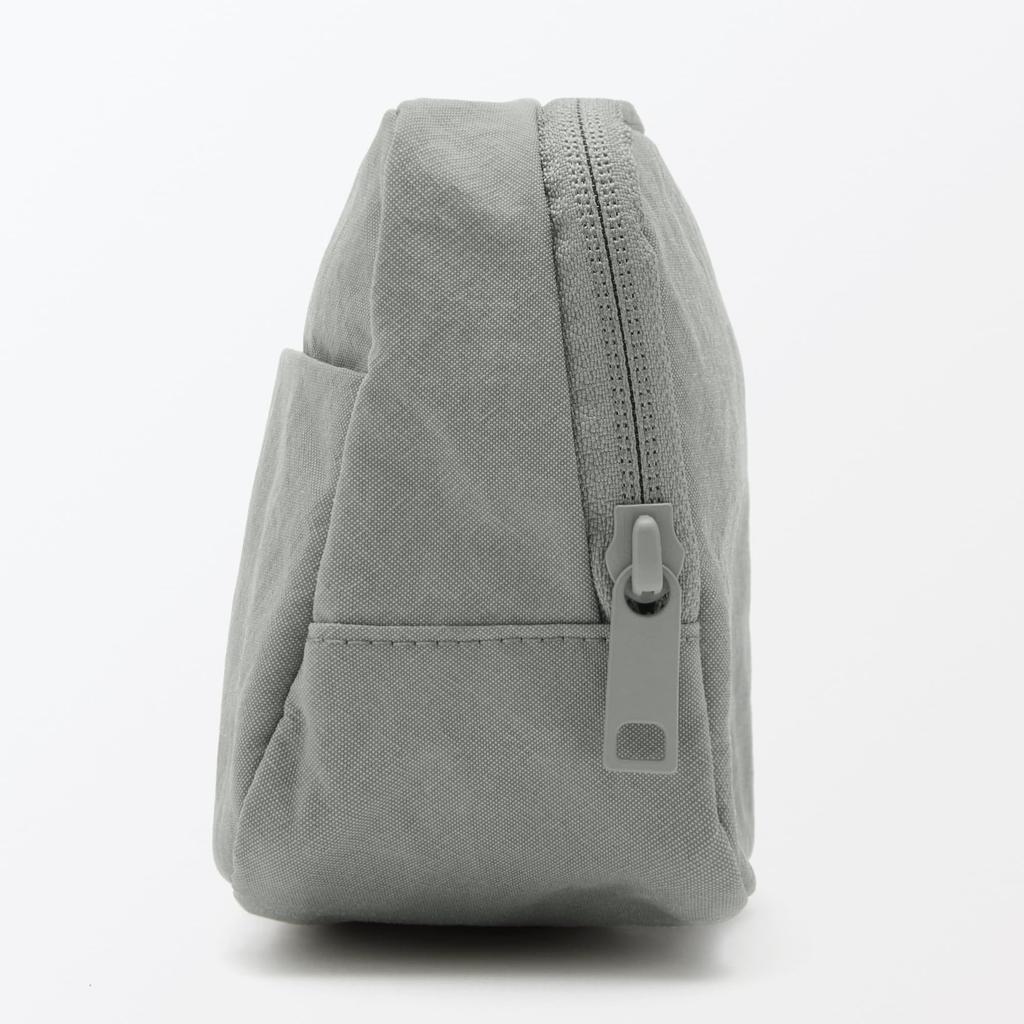 MUJI Wrinkle Nylon Wide Open Pouch Gray L 18 x x 7 cm 84475832 - Approx. 11.5