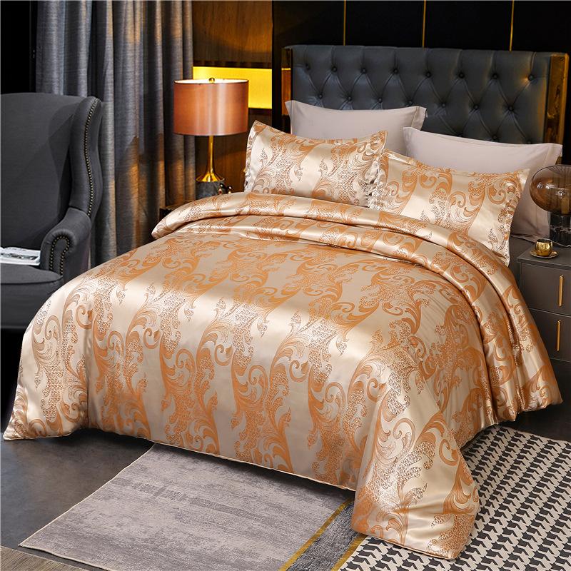 Vysoce kvalitní evropský saténový žakárový 3dílný set, lehký luxusní styl, moderní minimalistický styl, bytový textil