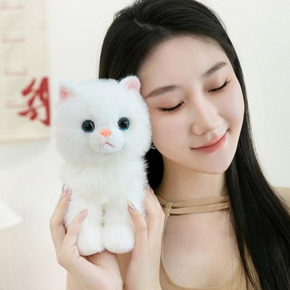 Cotton Realistic Stuffed Cat Doll Meow Sound Effect Simulated Cat Plushie  Home Decoration