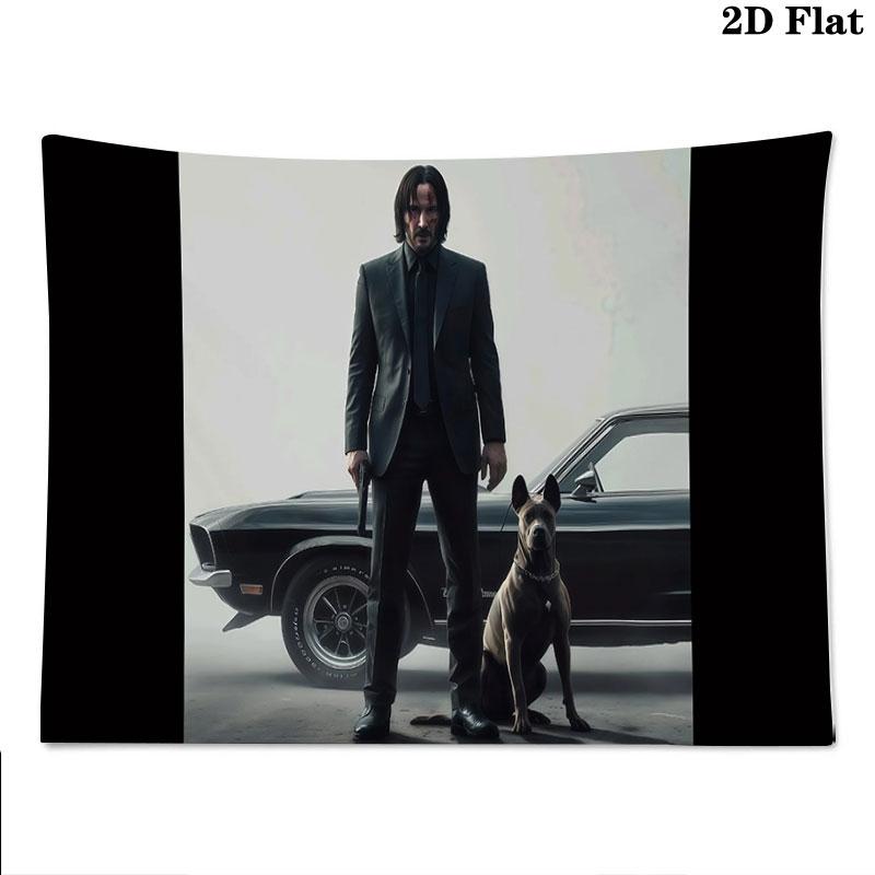 John Wick Wall Tapestry, Aesthetic Printed Fabric Blanket, Suitable for Bedroom, Living Room, and Home Decor.