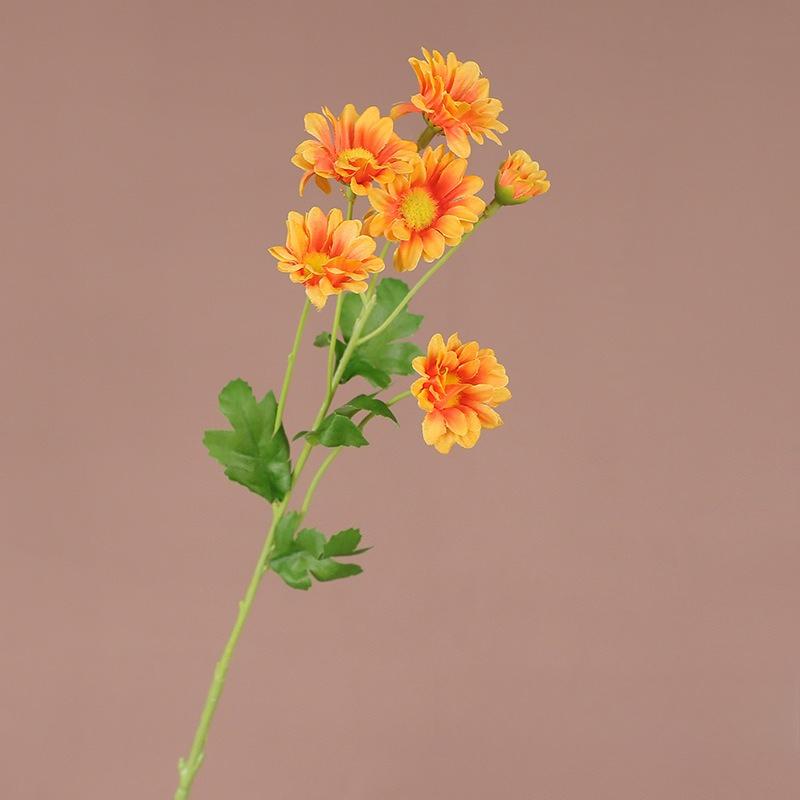 10pcs Coffee Shop Decorative Silk Pink Chamomile Simulated Flowers Home Decoration Artificial 5-Heads Daisy Branch Fake Flower