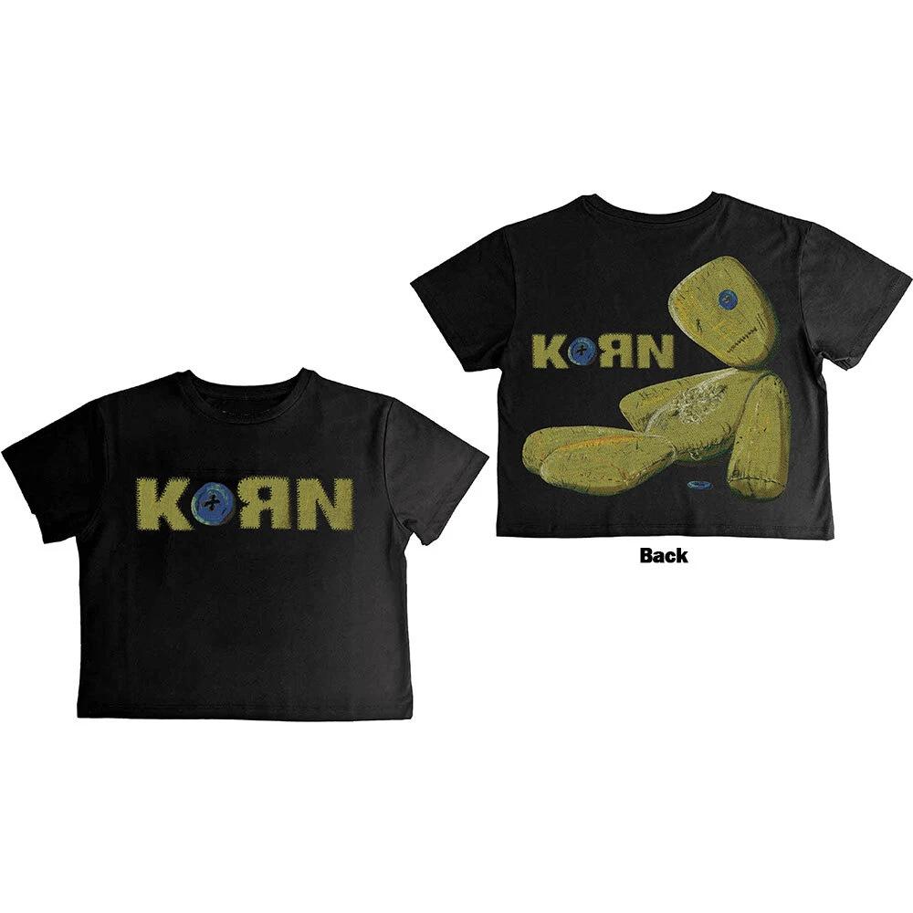 Korn Ladies Crop Top: Doll Issues (Back Print) (Medium) 2XL