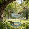 Hängender Vogelhäuschen und Vogelbad Doppellagige Futter-/Wasserschale für Außenbereich Garten Hof Blau