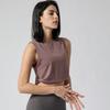 Women Sleeveless Dance Stage Top Solid Color Stretchy Gym Yoga Workout Vest