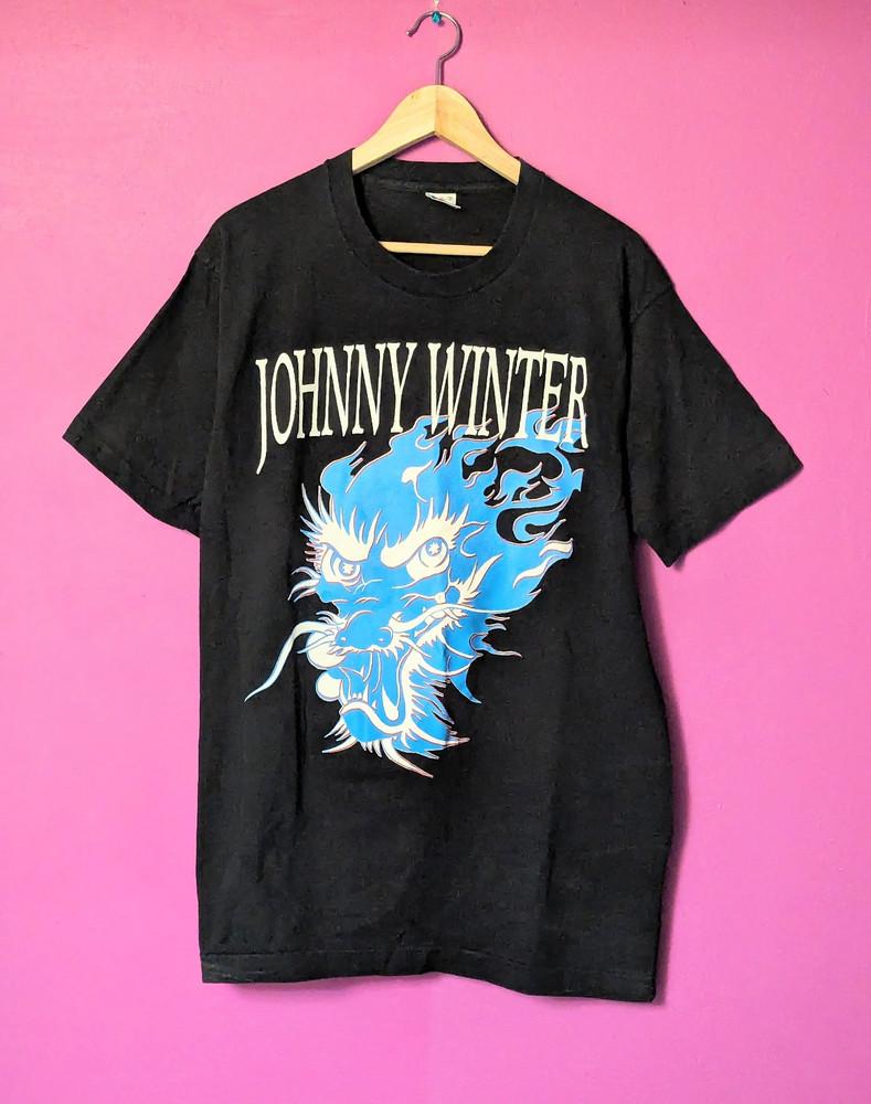 Unisex S5XL Johnny Winter Singer Graphic Logo Shirt R309 XXXL